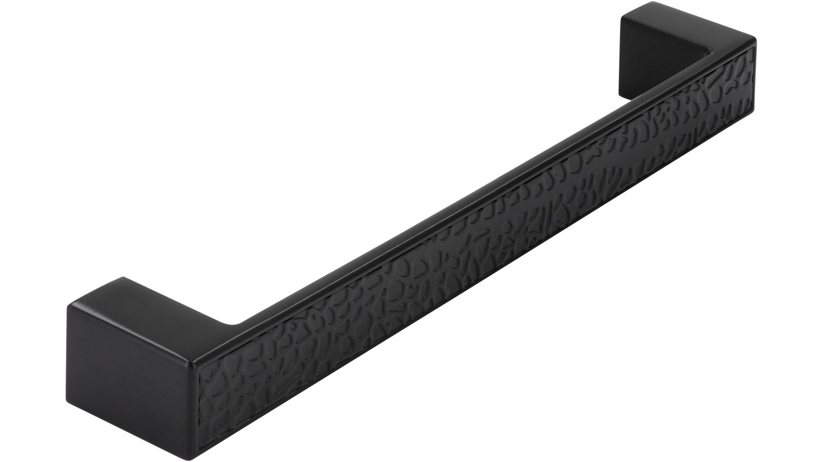 Moebelgriff-Hoexter-schwarz-Zinkdruckguss-laenge-178-895738-seitlich Griff Höxter Druckguss schwarz matt pulverbeschichtet - 178 mm lang vor weißem Hintergrund