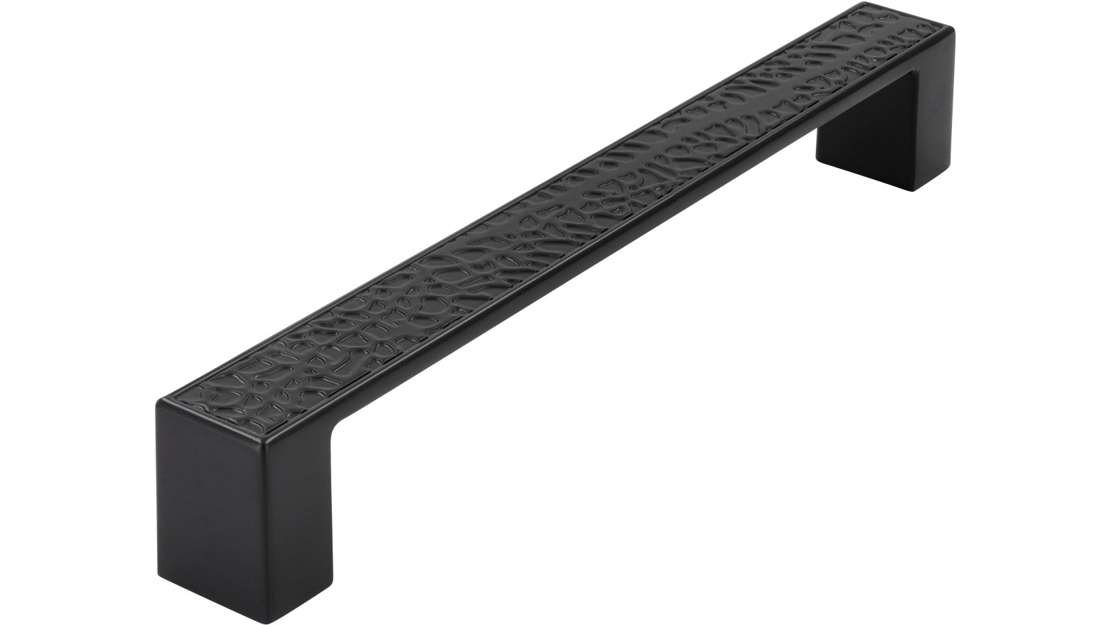 Moebelgriff-Hoexter-schwarz-Zinkdruckguss-laenge-178-895738 Griff Höxter Druckguss schwarz matt pulverbeschichtet - 178 mm lang vor weißem Hintergrund