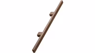 Griff JAPAN Holz Nussbaum - Lackiert - 384 mm lang vor weißem Hintergrund