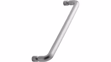 Griff JUNCTION Zink - Edelstahloptik - 170 mm lang vor weißem Hintergrund
