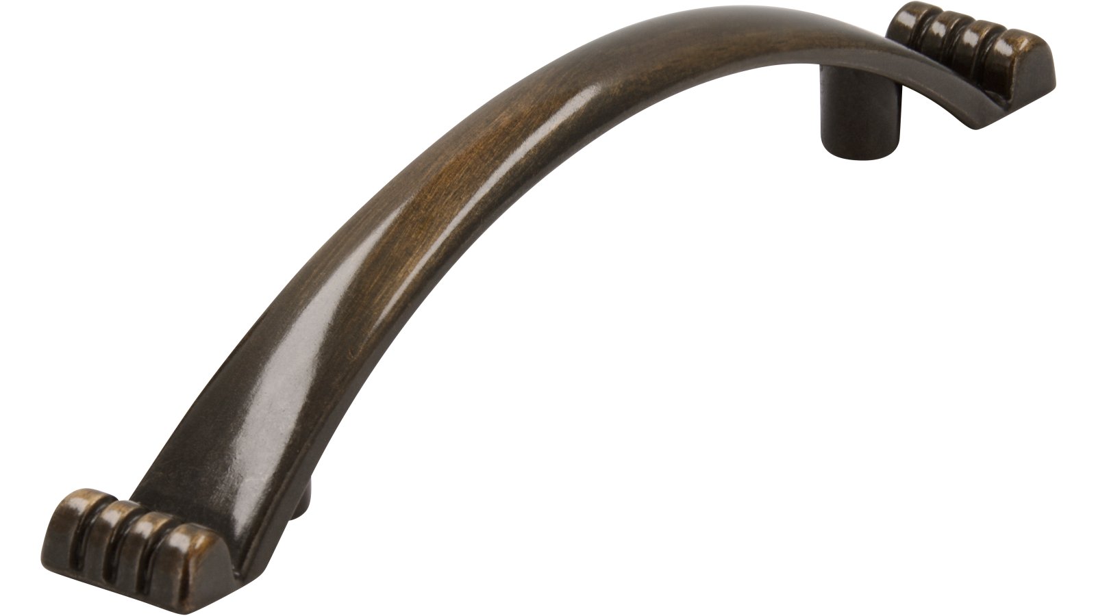 Moebelgriff-Kirchheim-brueniert-messing-Messing-Zinkdruckguss-laenge-113-406760 Griff Kirchheim Druckguss altmessingfarbig brüniert getrommelt - 113 mm lang vor weißem Hintergrund
