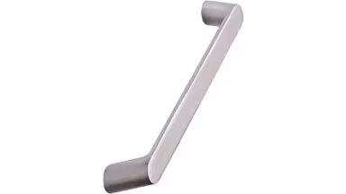Griff LIGHT Aluminium - Edelstahloptik - 176 mm lang vor weißem Hintergrund