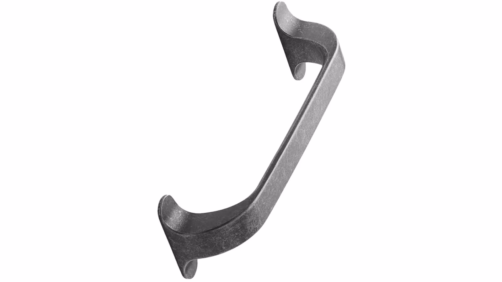 Griff LOCKER Zink - Grau antik - 140 mm lang  vor weißem Hintergrund