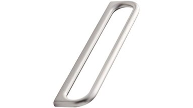 Griff LUCK Zink - Edelstahloptik - 179 mm lang vor weißem Hintergrund