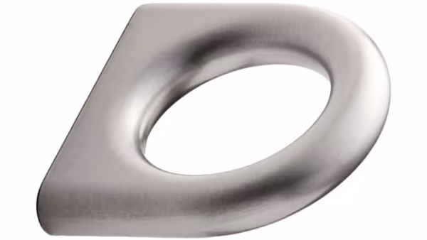 Griff LUCK Zink - Edelstahloptik - 41 mm lang vor weißem Hintergrund
