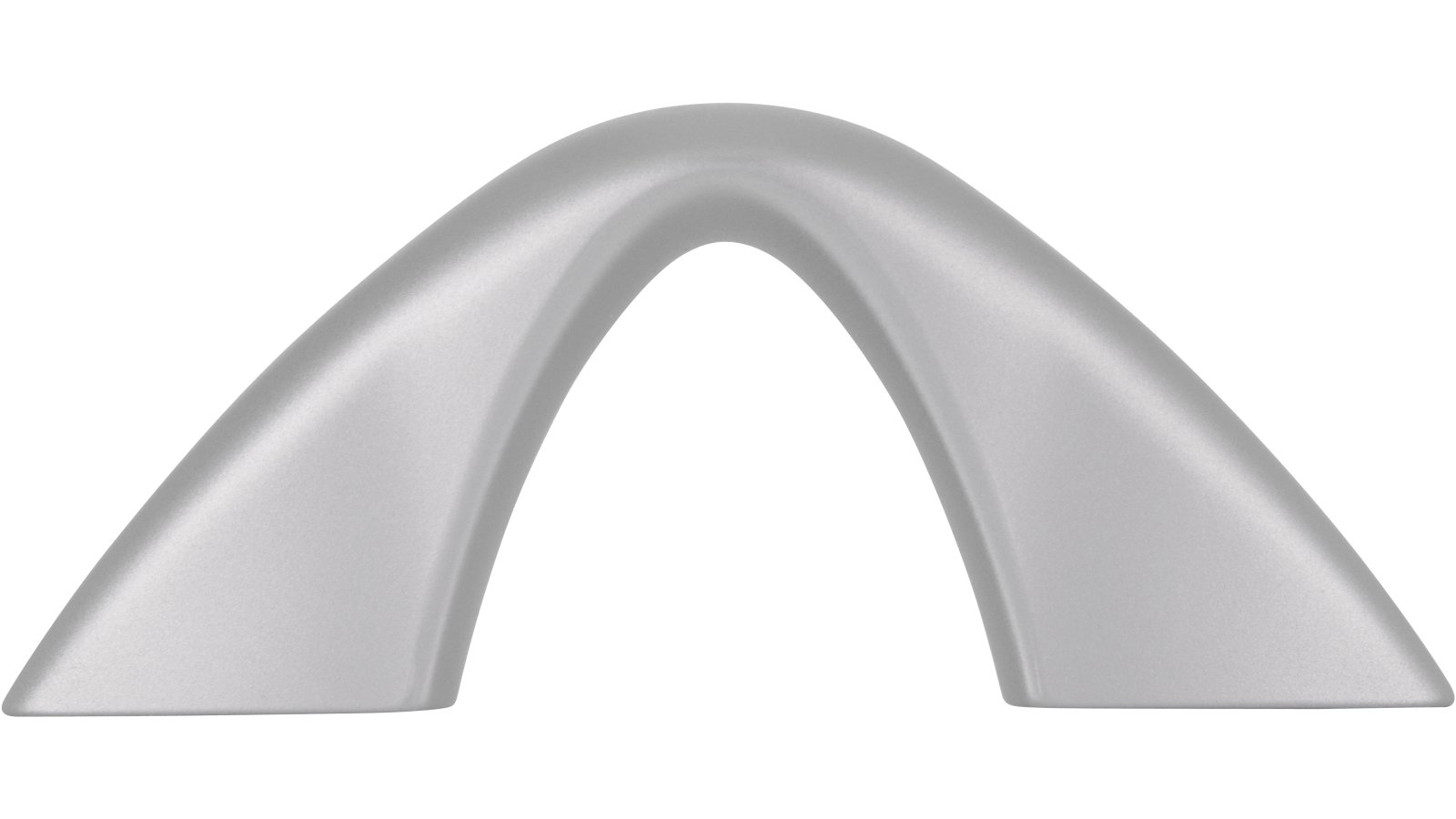 Griff Landshut Kunststoff weißaluminium - 64 mm lang  vor weißem Hintergrund