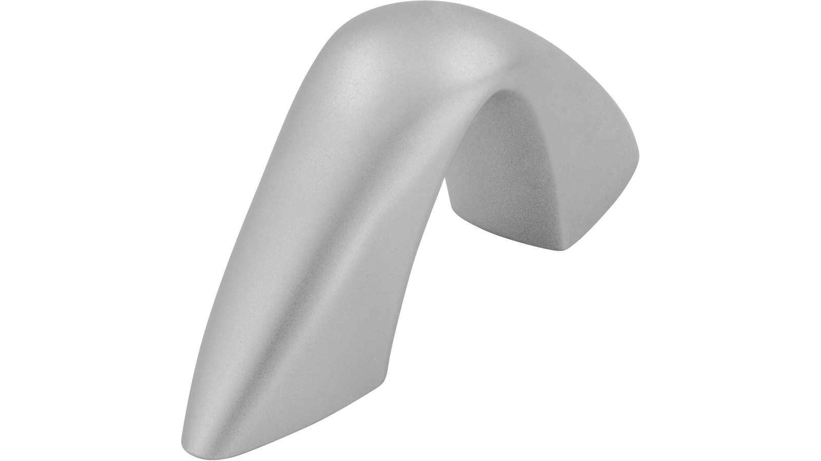 Griff Landshut Kunststoff weißaluminium - 64 mm lang  vor weißem Hintergrund