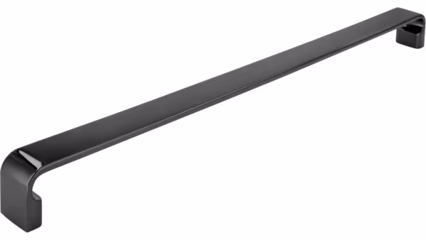Griff Lauenburg Druckguss Schwarz chrom - 328 mm lang  vor weißem Hintergrund