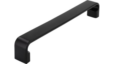 Griff Lauenburg Druckguss schwarz matt pulverbeschichtet - 168 mm lang vor weißem Hintergrund