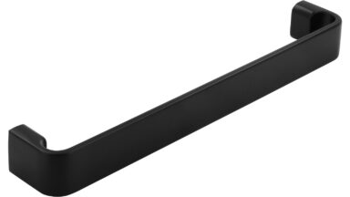 Griff Lauenburg Druckguss schwarz matt pulverbeschichtet - 168 mm lang  vor weißem Hintergrund