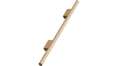 Griff MAGNUM Holz Eiche - Lackiert - 496 mm lang vor weißem Hintergrund