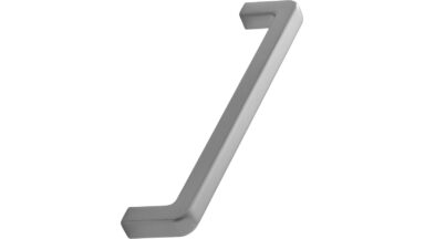 Griff MANGO Zink - Edelstahloptik - 172 mm lang vor weißem Hintergrund