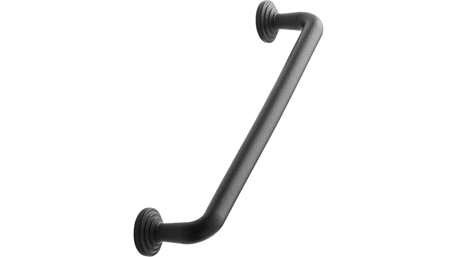 Griff MOTION Gusseisen - Schwarz - 182 mm lang  vor weißem Hintergrund