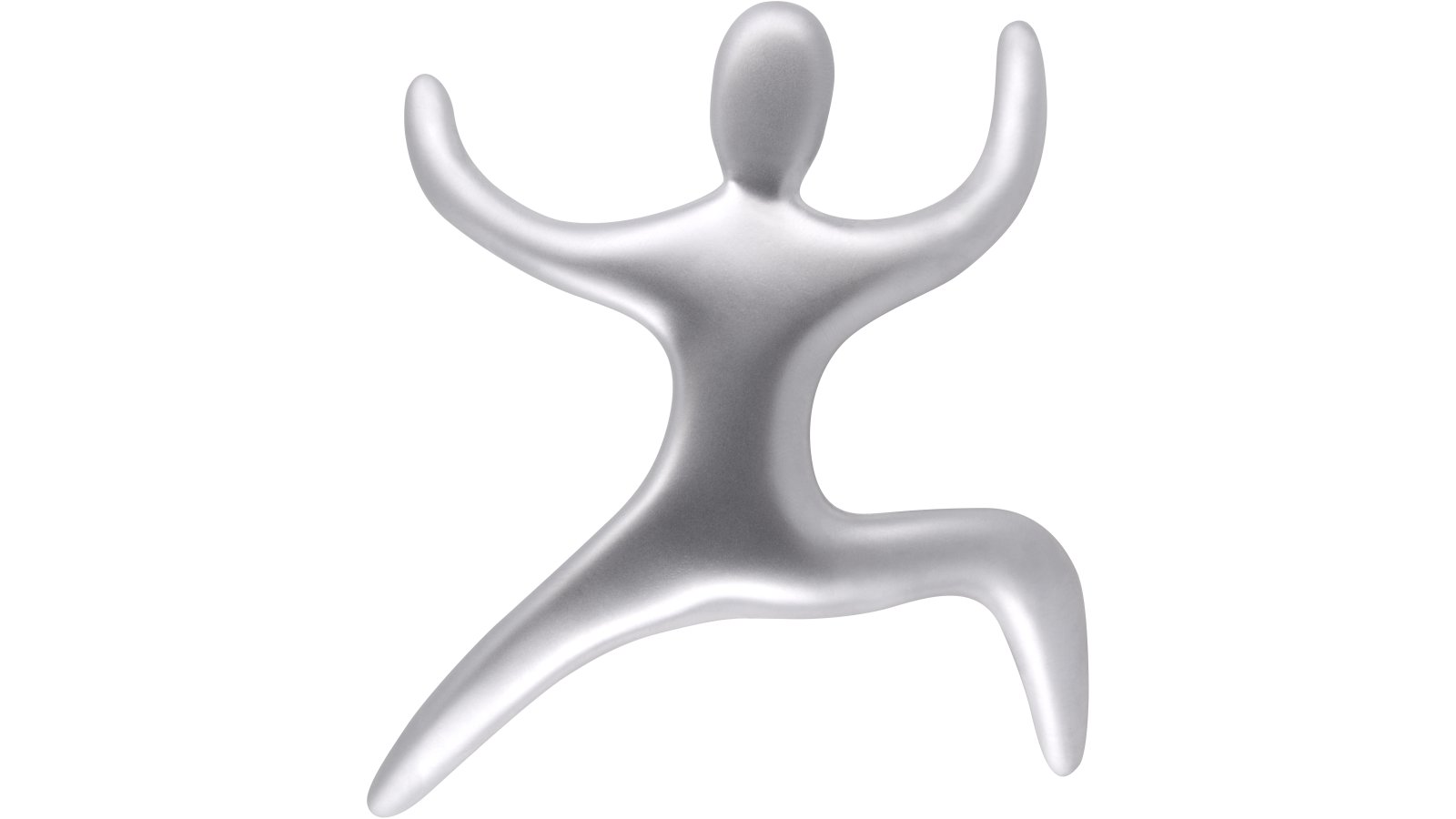 Griff Männchen Druckguss chrom matt - 90 mm lang  vor weißem Hintergrund