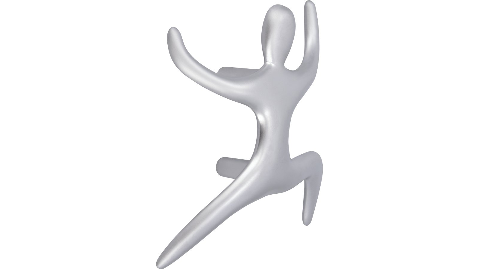 Griff Männchen Druckguss chrom matt - 90 mm lang  vor weißem Hintergrund