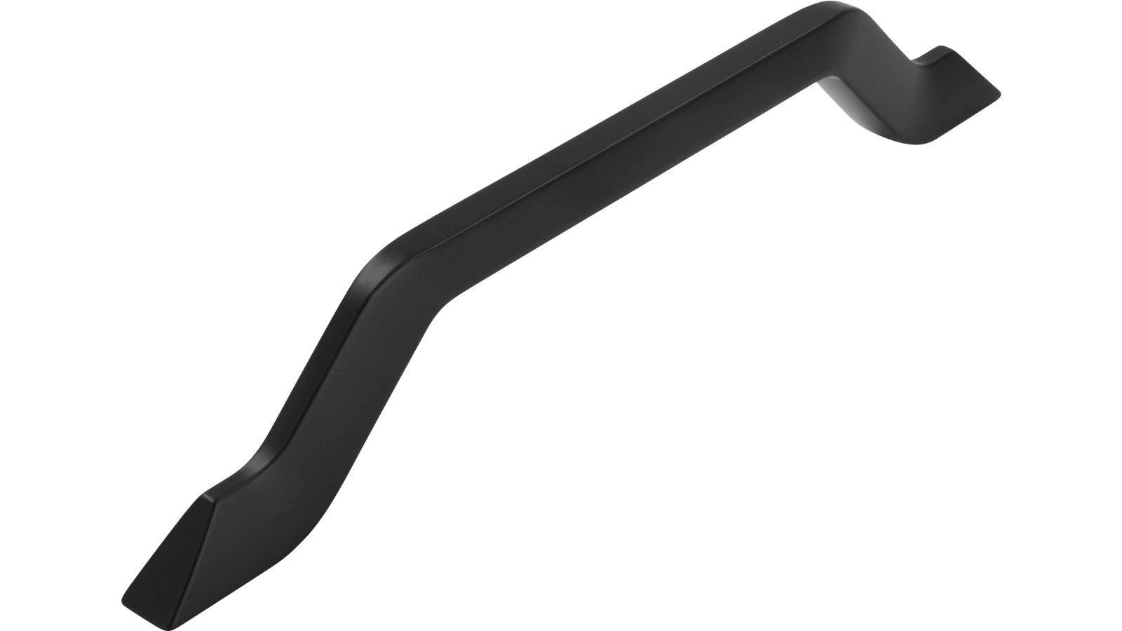 Griff Neuenburg Druckguss schwarz matt pulverbeschichtet - 186 mm lang  vor weißem Hintergrund