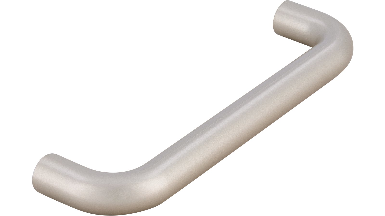 Griff Neuenstadt Kunststoff metallisiert nickel - 106 mm lang  vor weißem Hintergrund