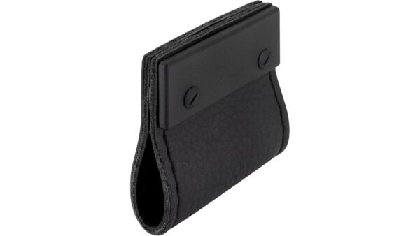 Griff Osterburg Druckguss Schwarz Leder - 50 mm lang  vor weißem Hintergrund