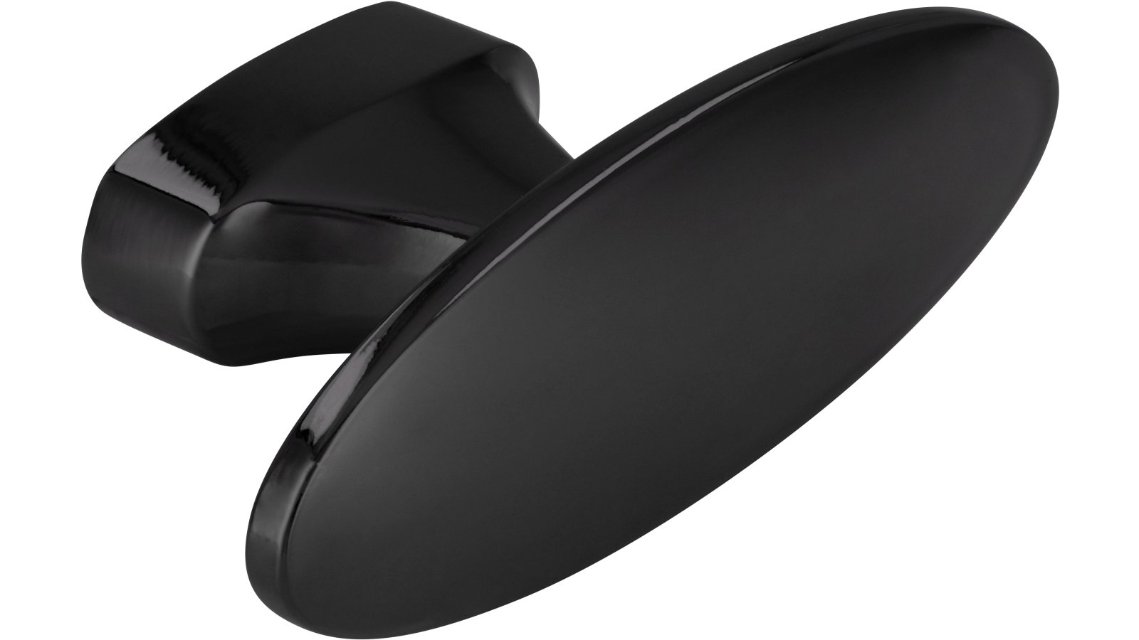 Griff Osternienburger Druckguss Schwarz chrom - 56 mm lang  vor weißem Hintergrund