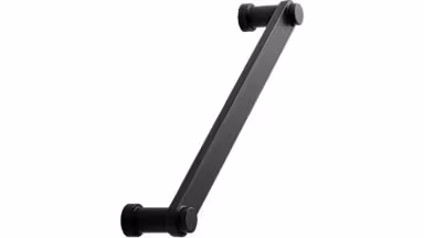 Griff PILLAR Zink - Schwarz matt - 175 mm lang vor weißem Hintergrund