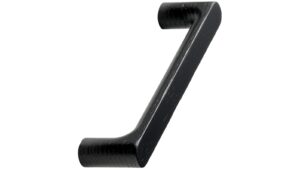 Griff PINTA Holz Asche - Schwarz gebeizt - 208 mm lang  vor weißem Hintergrund