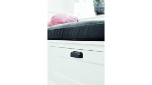 Griff PORT Zink - Braun antik - 112 mm lang  vor weißem Hintergrund