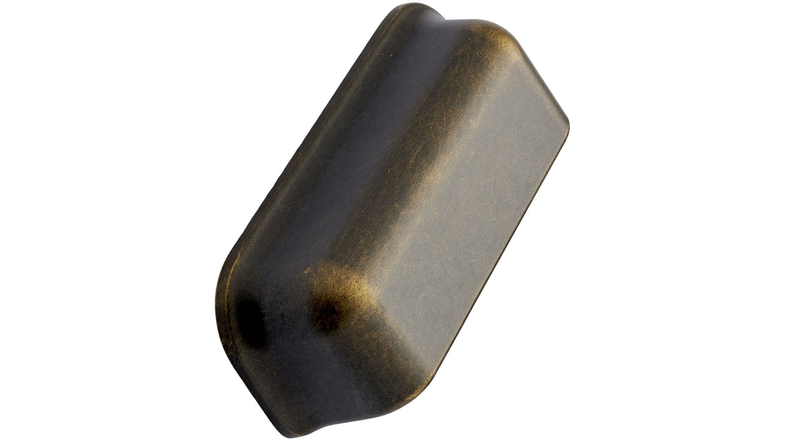 Griff PORT Zink - Braun antik - 112 mm lang  vor weißem Hintergrund