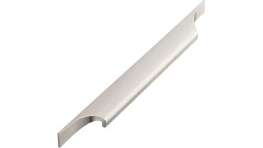 Griff PRIMO-Slim Aluminium - Edelstahloptik - 339 mm lang  vor weißem Hintergrund