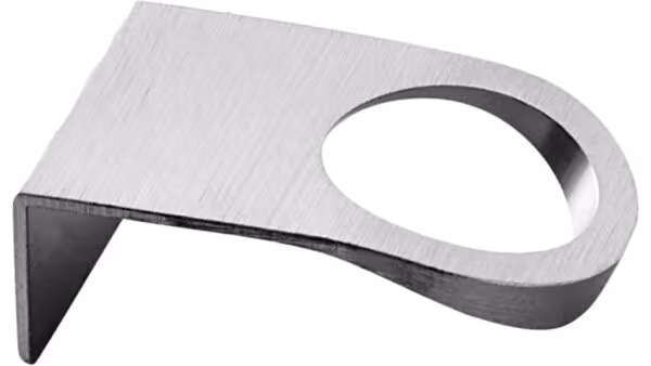 Griff PUNCH Aluminium - Edelstahloptik - 31 mm lang vor weißem Hintergrund