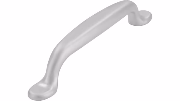 Griff Porta-Westfalica Druckguss chrom matt - 131 mm lang vor weißem Hintergrund