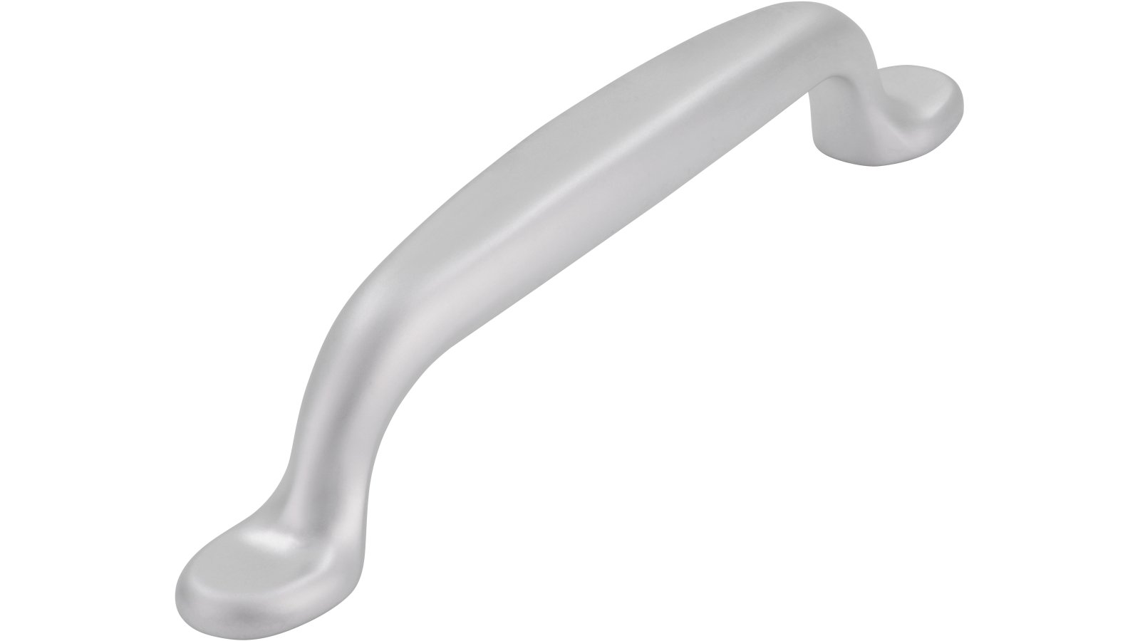 Griff Porta-Westfalica Druckguss chrom matt - 131 mm lang  vor weißem Hintergrund