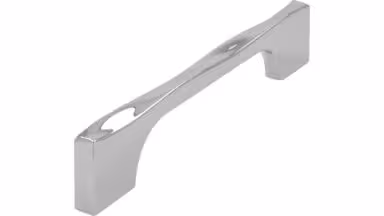 Griff Regenstauf Druckguss chrom glänzend - 150 mm lang vor weißem Hintergrund