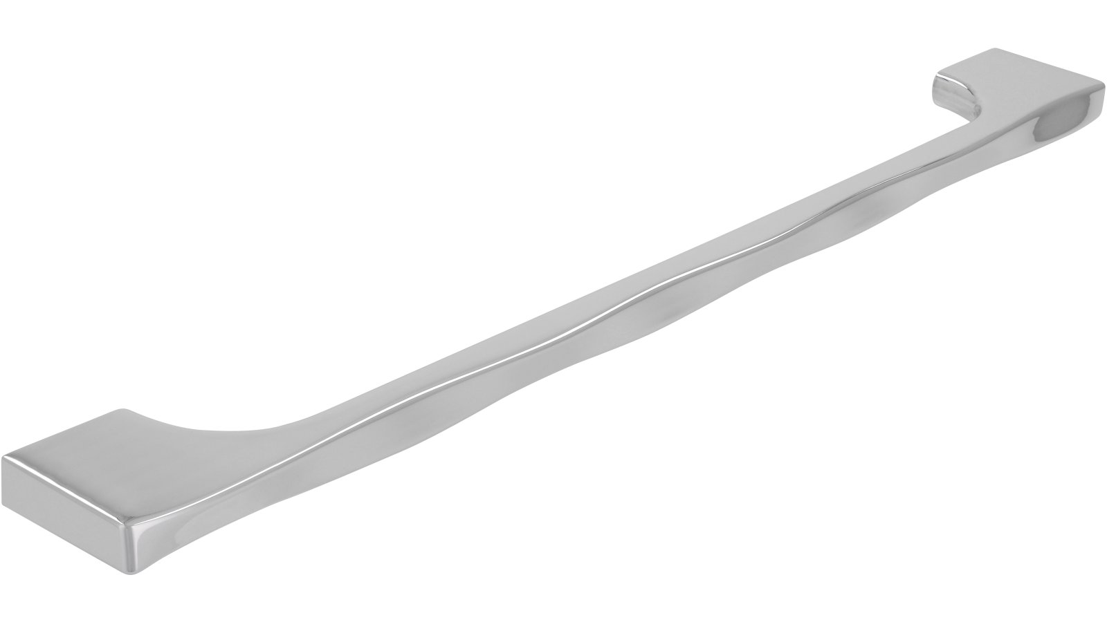 Moebelgriff-Regenstauf-chrom-Zinkdruckguss-laenge-270-750814-seitlich Griff Regenstauf Druckguss chrom glänzend - 270 mm lang vor weißem Hintergrund