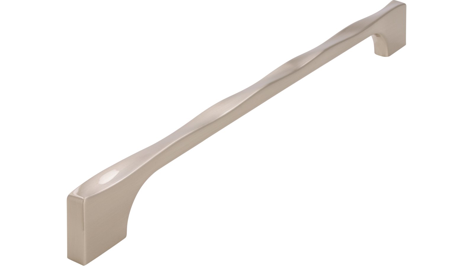 Griff Regenstauf Druckguss vernickelt feingeschliffen - 270 mm lang  vor weißem Hintergrund