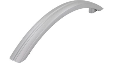 Griff Reisa Kunststoff metallisiert weißaluminium - 167 mm lang vor weißem Hintergrund