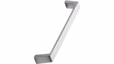 Griff SEAM Aluminium - Edelstahloptik - 170 mm lang vor weißem Hintergrund
