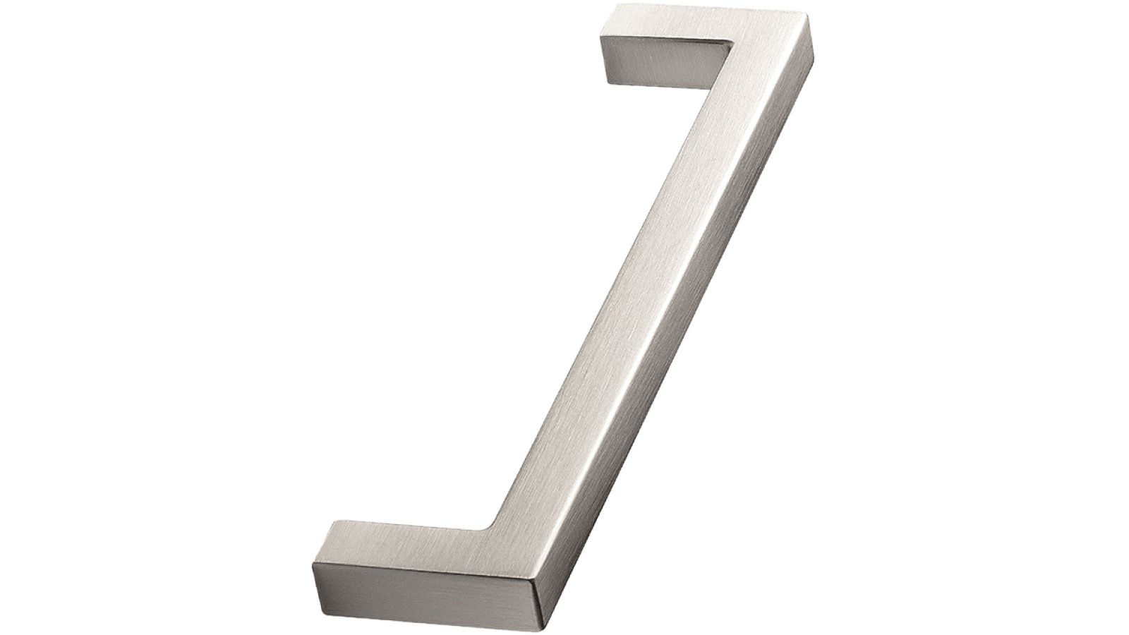 Griff SQUARE-10 Aluminium - Edelstahloptik - 138 mm lang  vor weißem Hintergrund