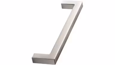 Griff SQUARE-10 Aluminium - Edelstahloptik - 202 mm lang vor weißem Hintergrund