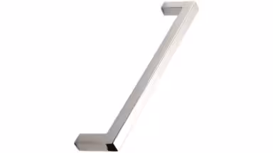 Griff SQUARE-10 Zink - Glanz verchromt - 106 mm lang vor weißem Hintergrund