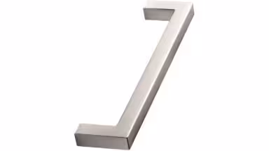 Griff SQUARE-10 Zink - Edelstahloptik - 138 mm lang vor weißem Hintergrund
