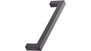 Griff SQUARE-10 Aluminium - Gebürstet matt schwarz - 138 mm lang vor weißem Hintergrund