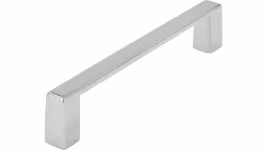 Griff Schönebeck Druckguss chrom glänzend - 111 mm lang  vor weißem Hintergrund