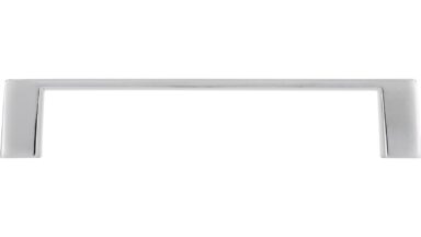 Griff Schönebeck Druckguss chrom glänzend - 111 mm lang  vor weißem Hintergrund
