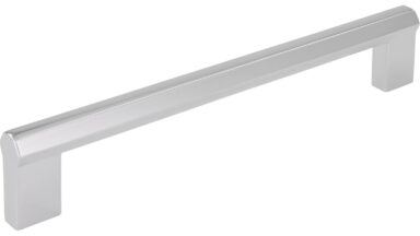 Griff Straubenhardt Druckguss chrom glänzend - 176 mm lang  vor weißem Hintergrund