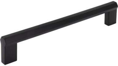 Griff Straubenhardt Druckguss schwarz matt pulverbeschichtet - 176 mm lang  vor weißem Hintergrund