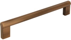 Griff Straubenhardt Druckguss messing schwarz gebürstet - 176 mm lang  vor weißem Hintergrund