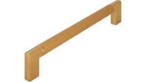 Griff Stripes Aluminium/Druckguss gold matt gebürstet gold matt gebürstet - 174 mm lang  vor weißem Hintergrund
