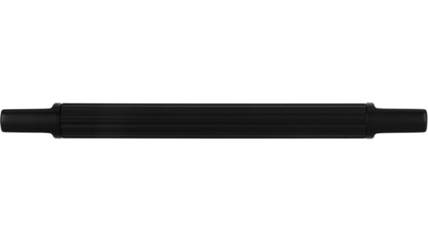Griff Stripes Aluminium/Druckguss schwarz matt pulverbeschichtet schwarz matt pulverbeschichtet - 142 mm lang  vor weißem Hintergrund