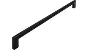 Griff Stripes Aluminium/Druckguss schwarz matt pulverbeschichtet schwarz matt pulverbeschichtet - 334 mm lang  vor weißem Hintergrund