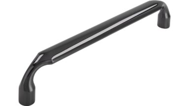 Griff Teisendorf Druckguss Schwarz chrom - 171 mm lang vor weißem Hintergrund